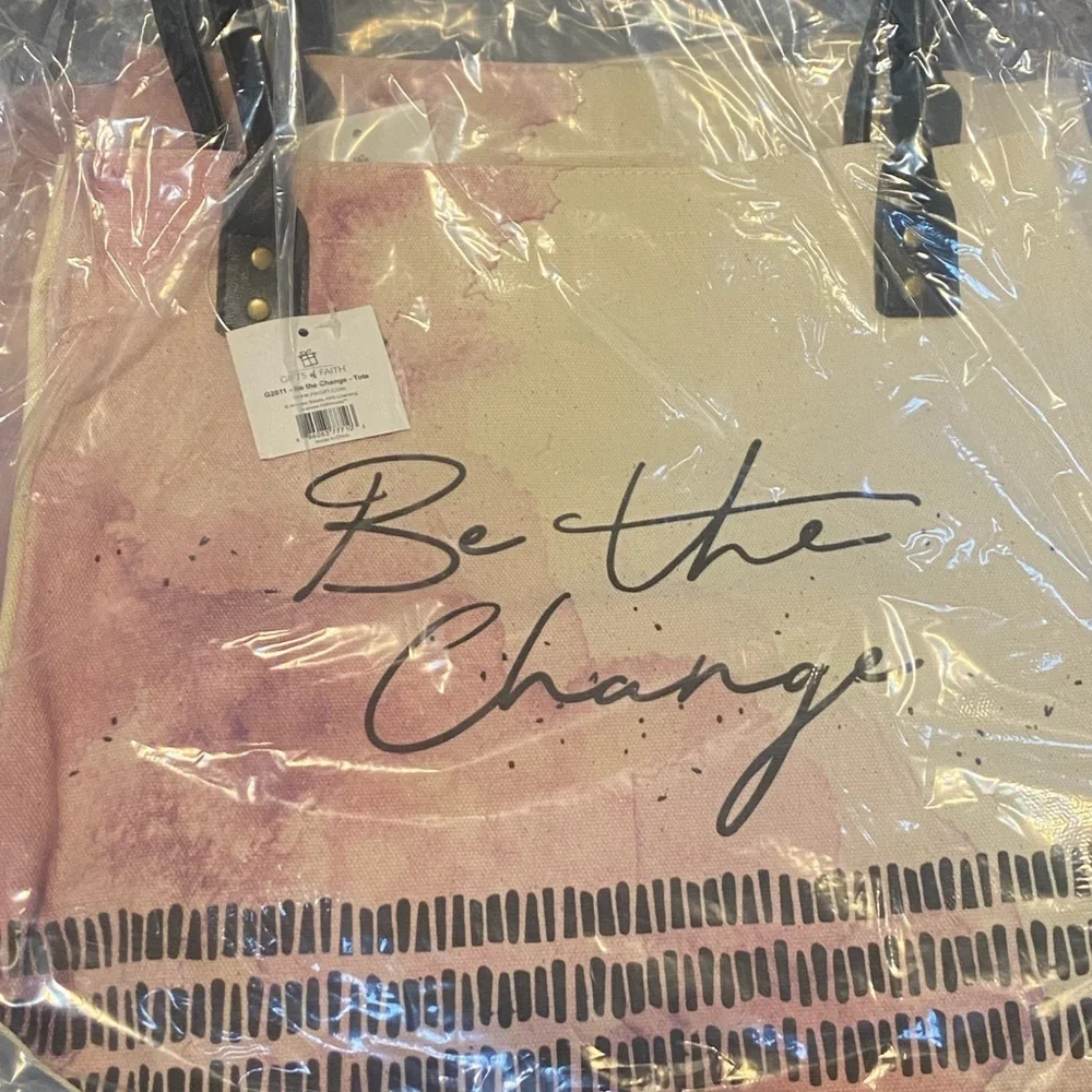 Gifts of Faith “Be The Change” Canvas Tote Purse Book Bag for Women